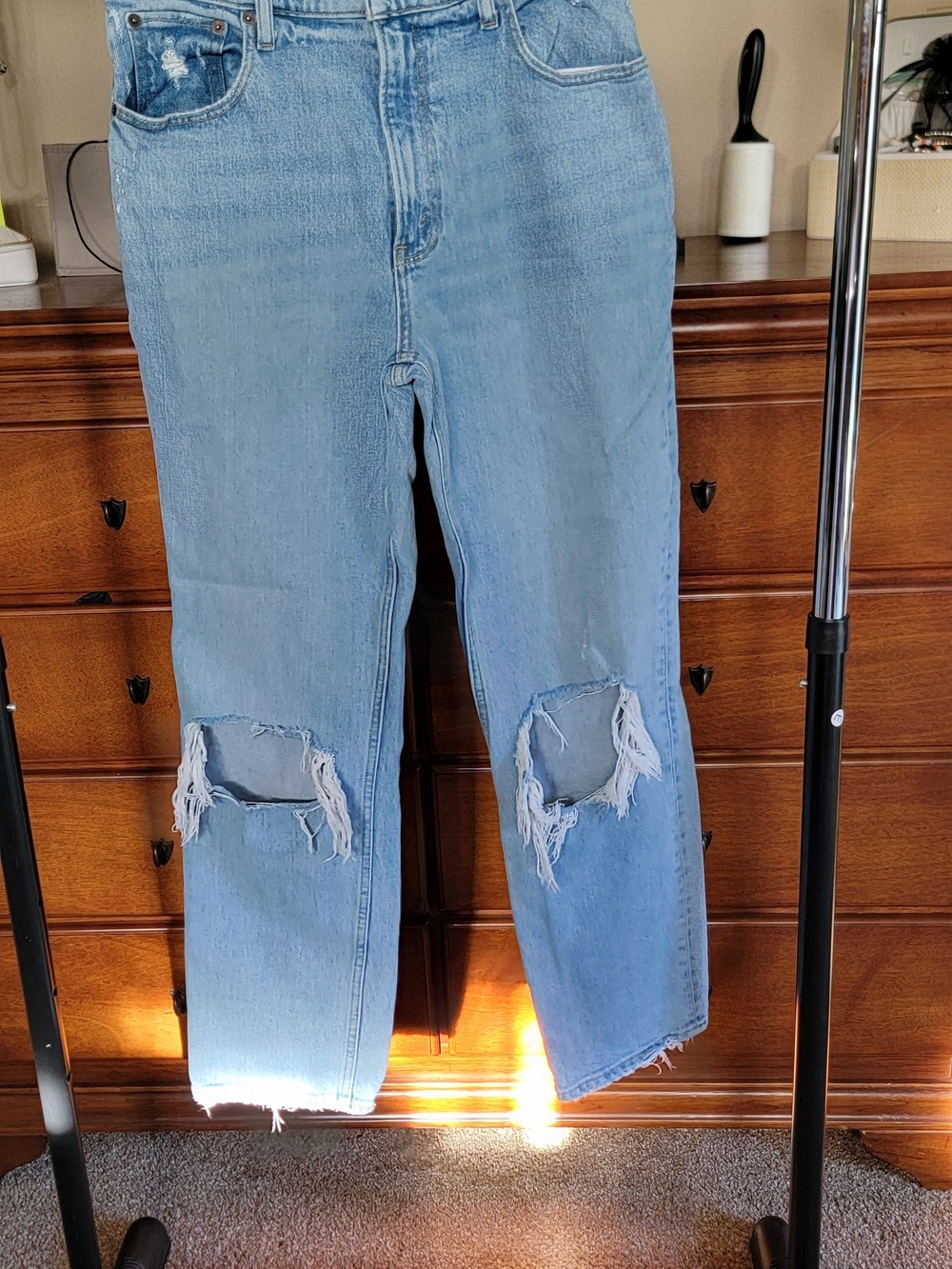 Abercrombie & Fitch Light Blue Distressed Boyfriend Jeans